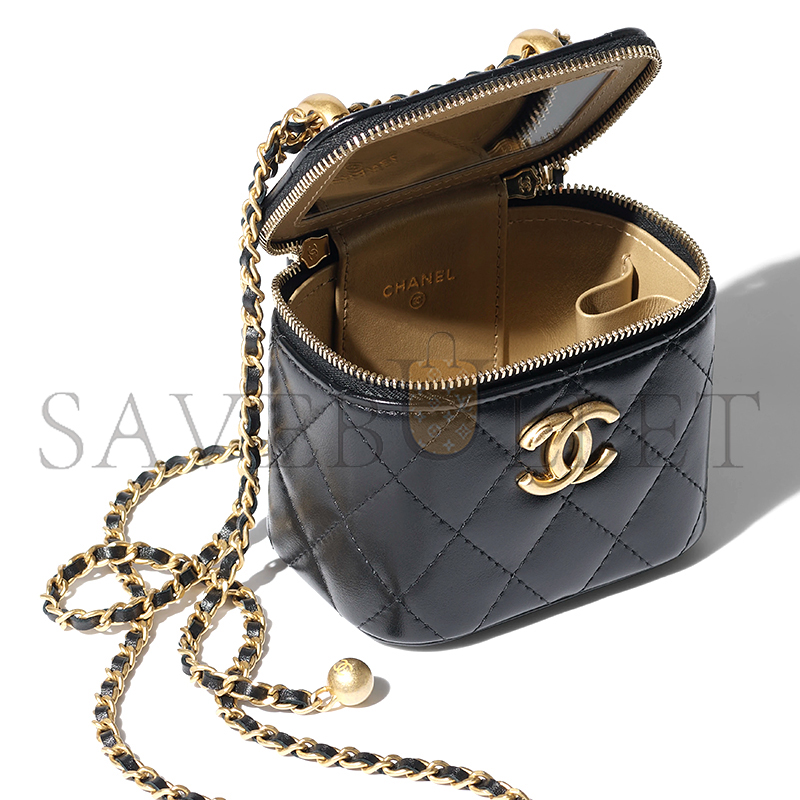 Ch*el small vanity with chain shiny calfskin ap2292 (11*8.5*7cm)